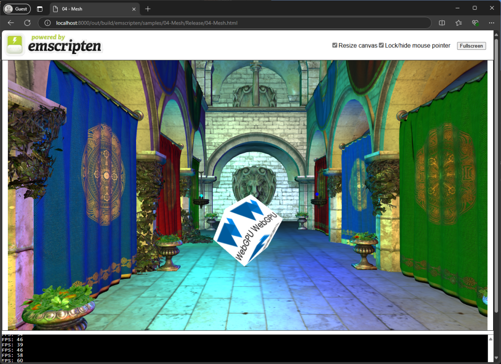 Loading and rendering a mesh in the web browser with WebGPU.